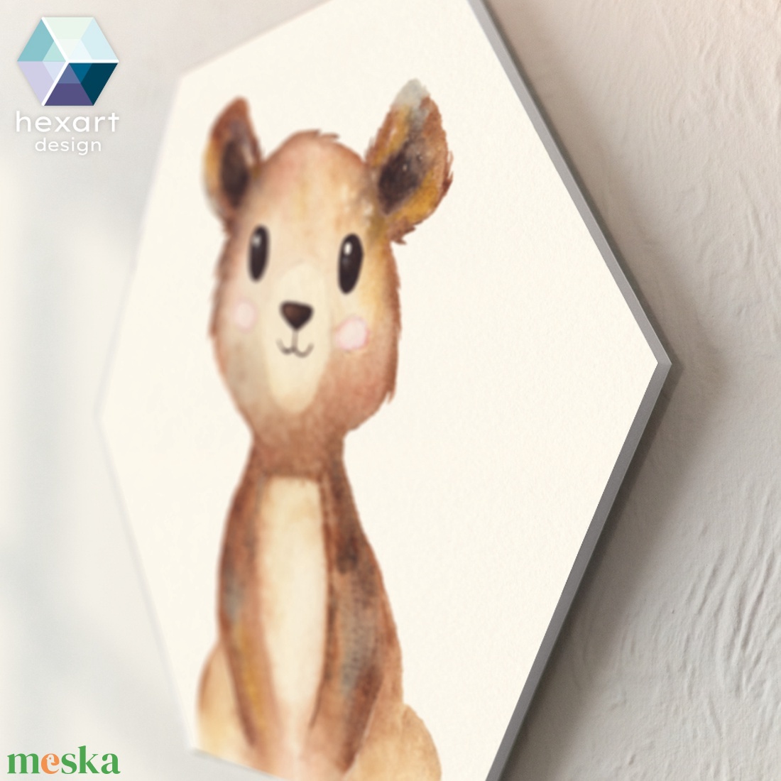 Erdei állatok - hatszög dekorációk (5 db) / állatos babaszoba dekoráció - baba - mama - babaszoba dekoráció - babaszoba kép - Meska.hu