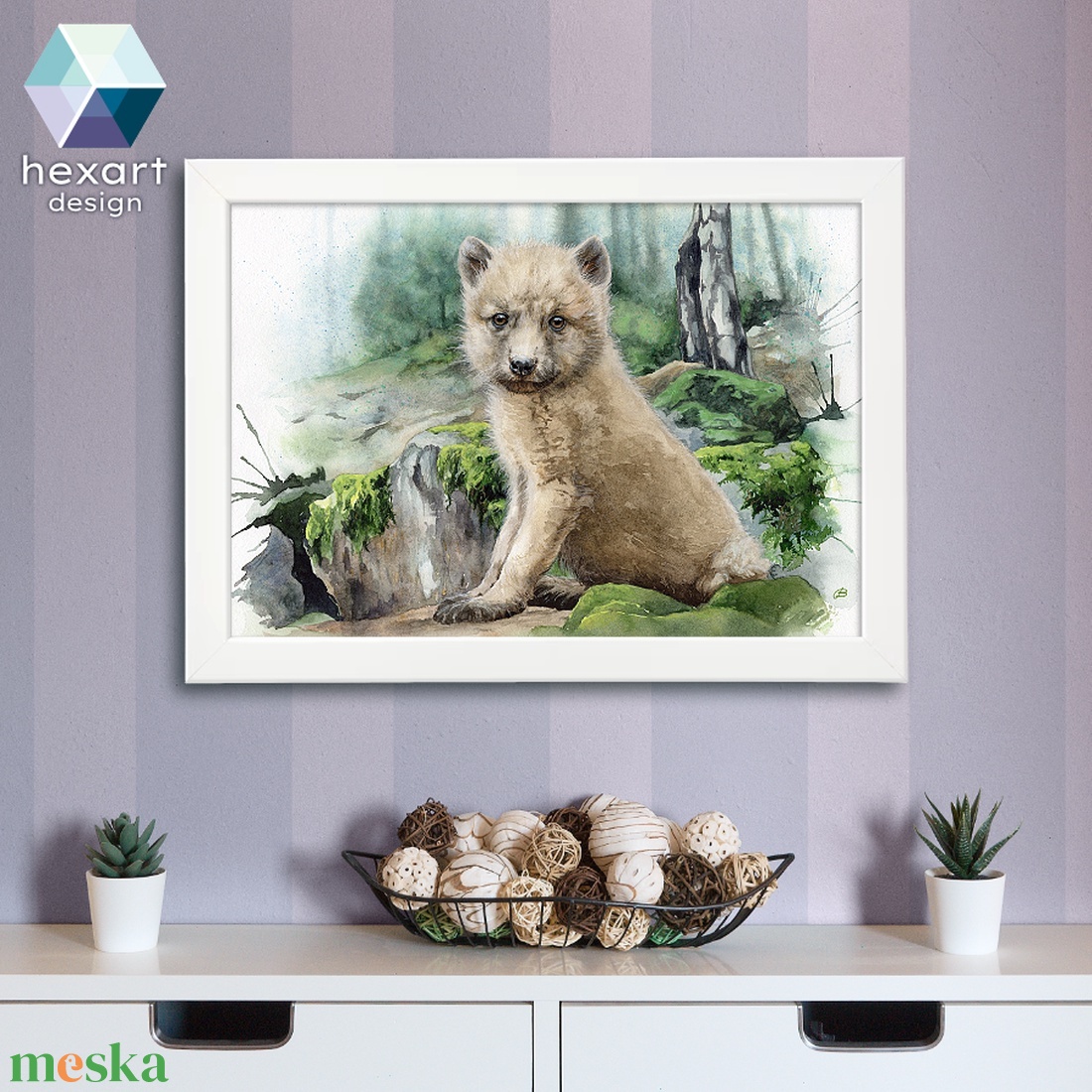 Farkaskölyök - akvarell festményről készült nyomat / reprodukció, több méretben - művészet - grafika & illusztráció - művészi nyomat - Meska.hu