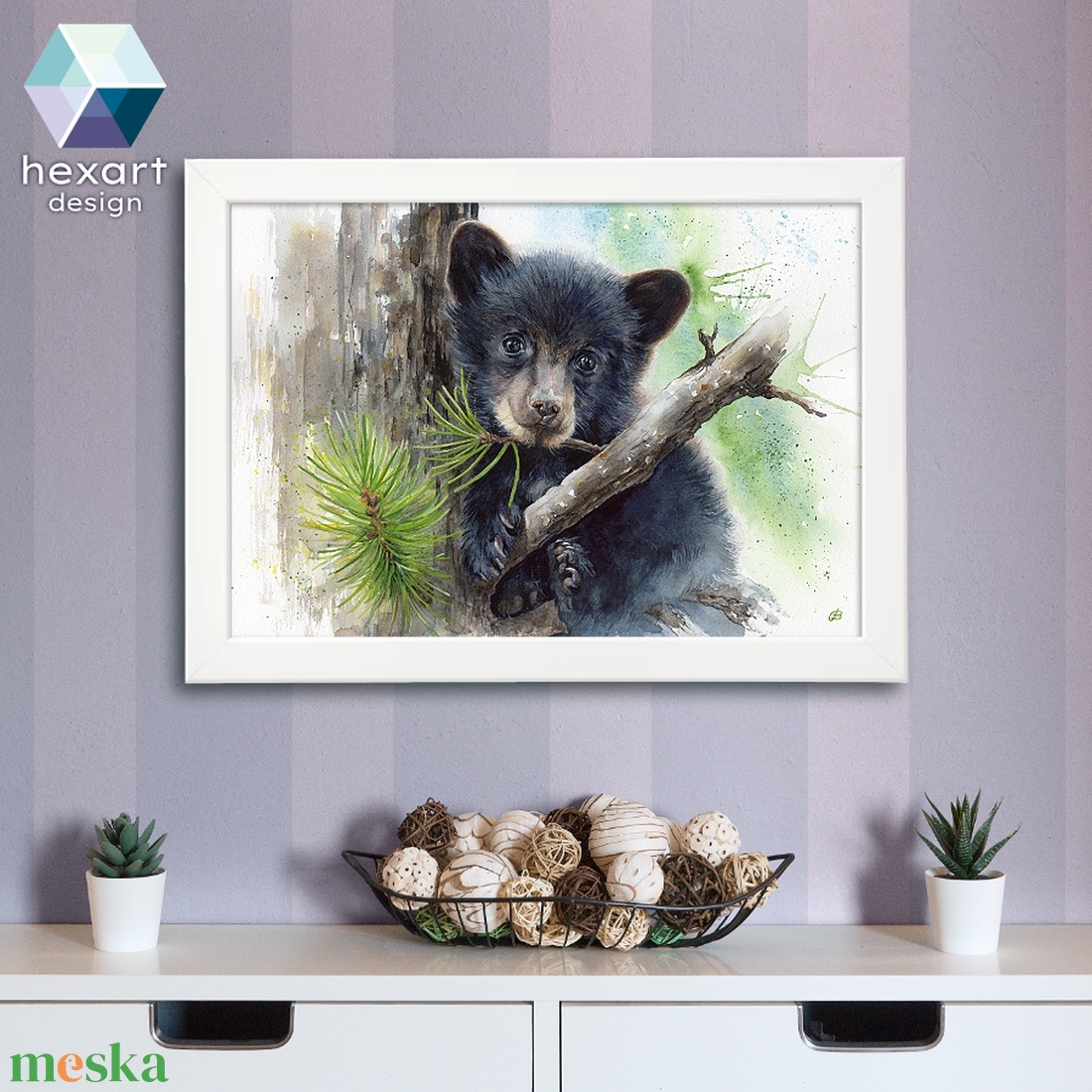 Medvebocs - akvarell festményről készült nyomat / reprodukció, több méretben - művészet - grafika & illusztráció - művészi nyomat - Meska.hu