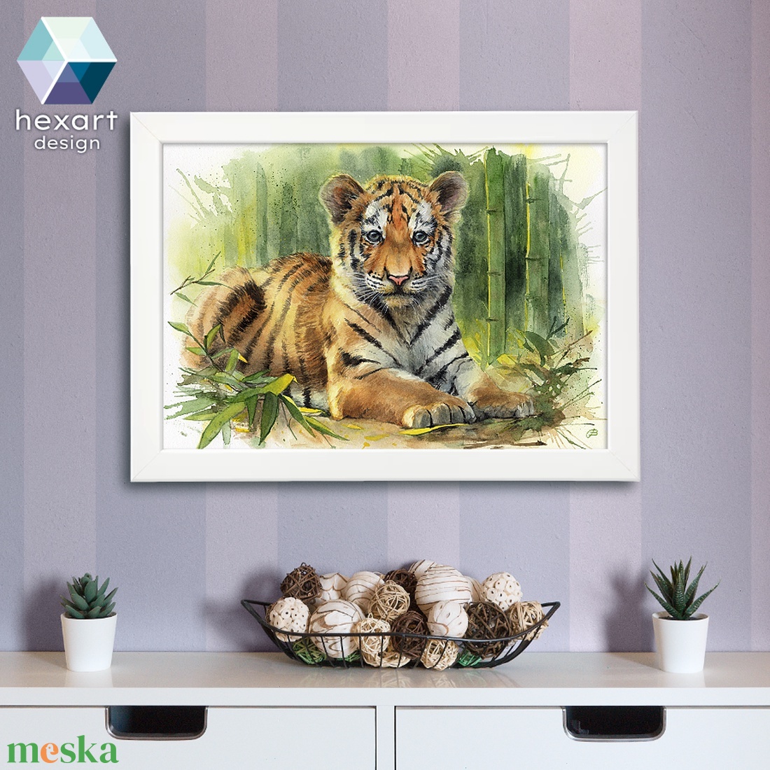 Tigriskölyök - akvarell festményről készült nyomat / reprodukció, több méretben - művészet - grafika & illusztráció - művészi nyomat - Meska.hu