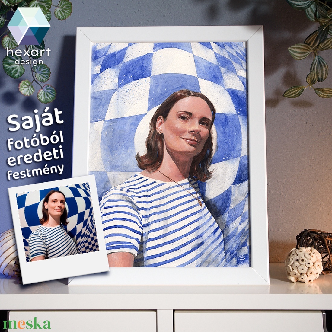 Akvarell portré festmény saját fotó alapján � művészi ajándék 1 vagy 2 személyről, több méretben, ajándék kerettel - művészet - festmény - akvarell - Meska.hu