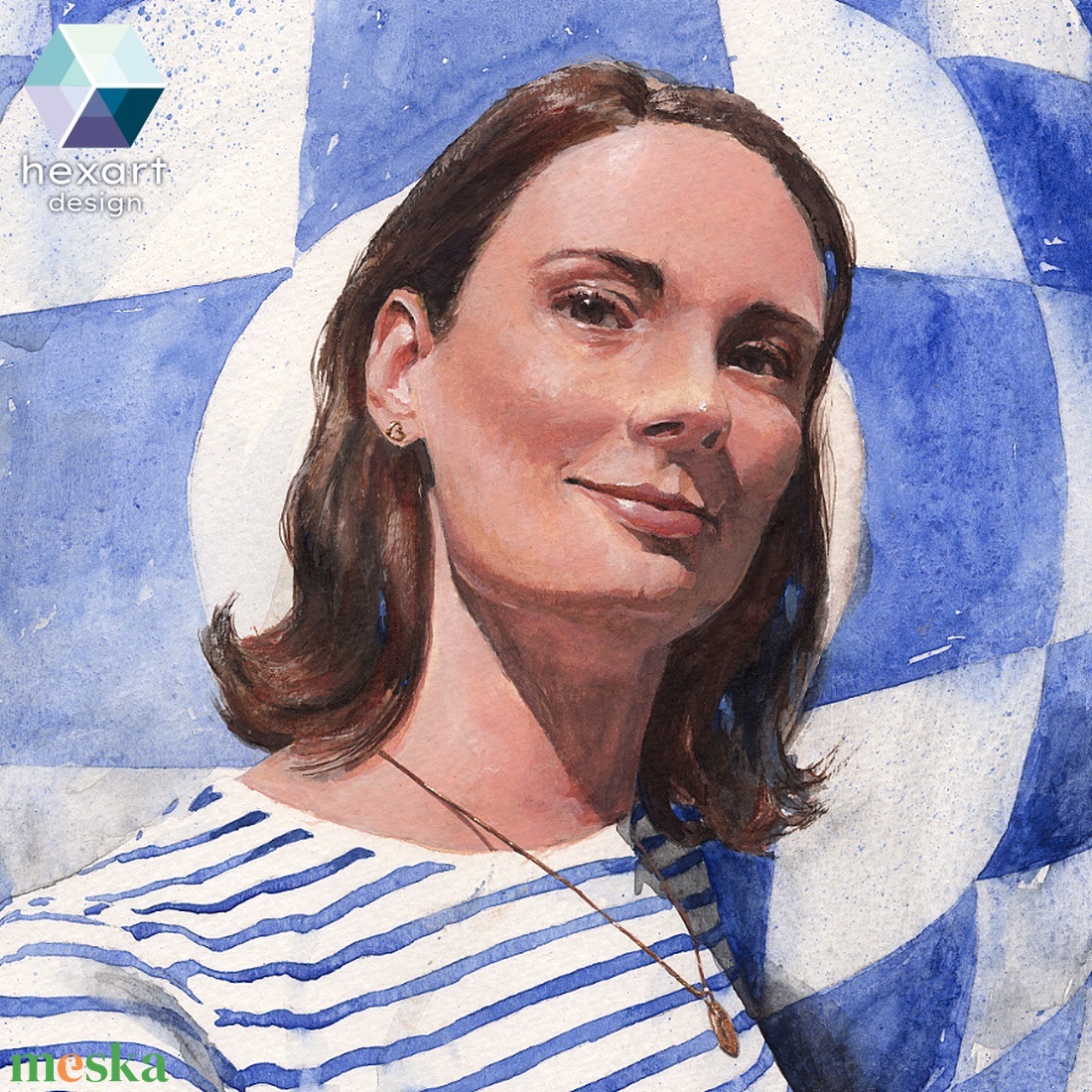 Akvarell portré festmény saját fotó alapján � művészi ajándék 1 vagy 2 személyről, több méretben, ajándék kerettel - művészet - festmény - akvarell - Meska.hu