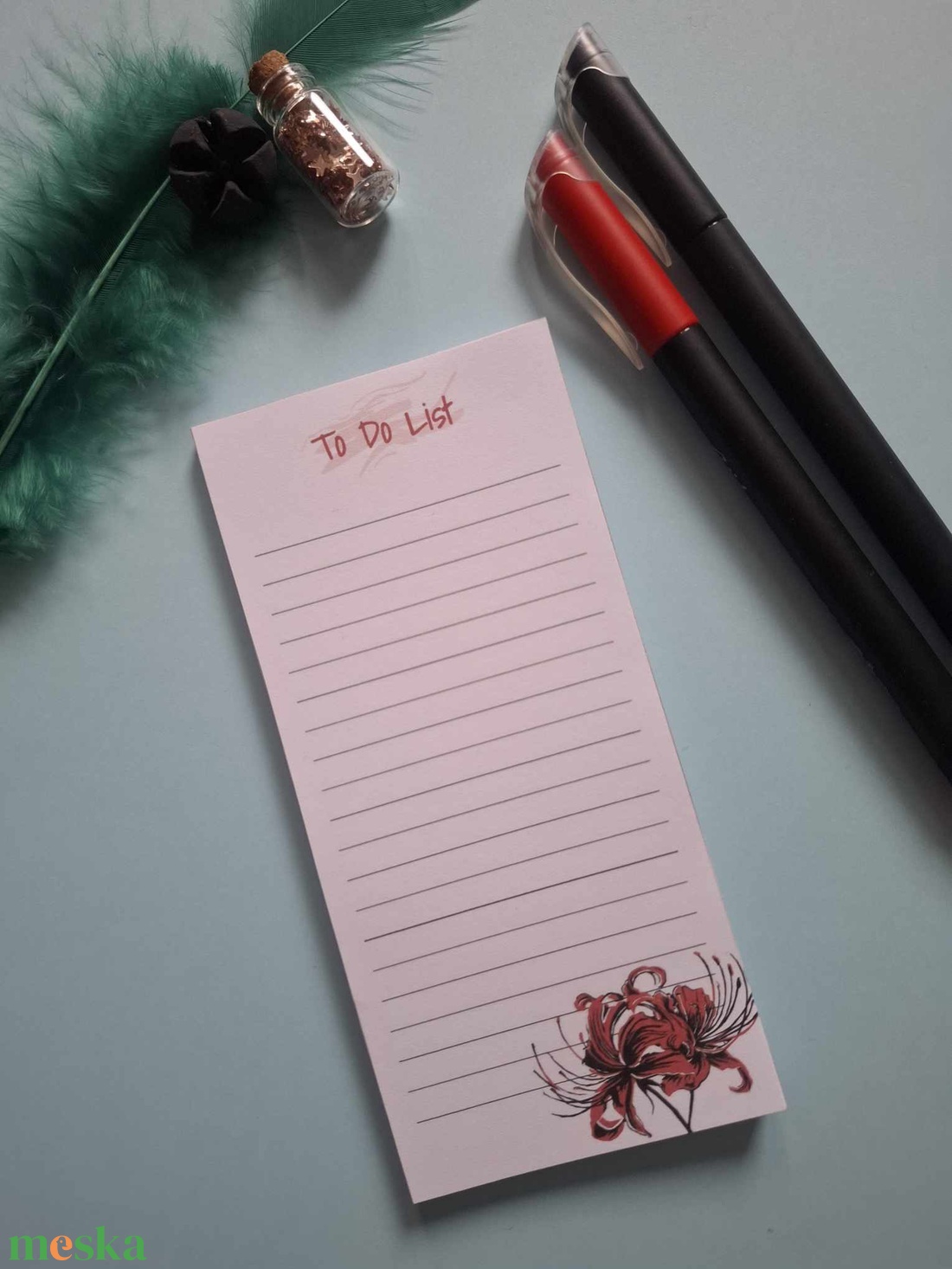 Piros pókliliom mintás To Do List - otthon & életmód - papír, írószer - jegyzetfüzet & napló - Meska.hu Piros pókliliom mintás To Do List - otthon & életmód - papír, írószer - jegyzetfüzet & napló - Meska.hu