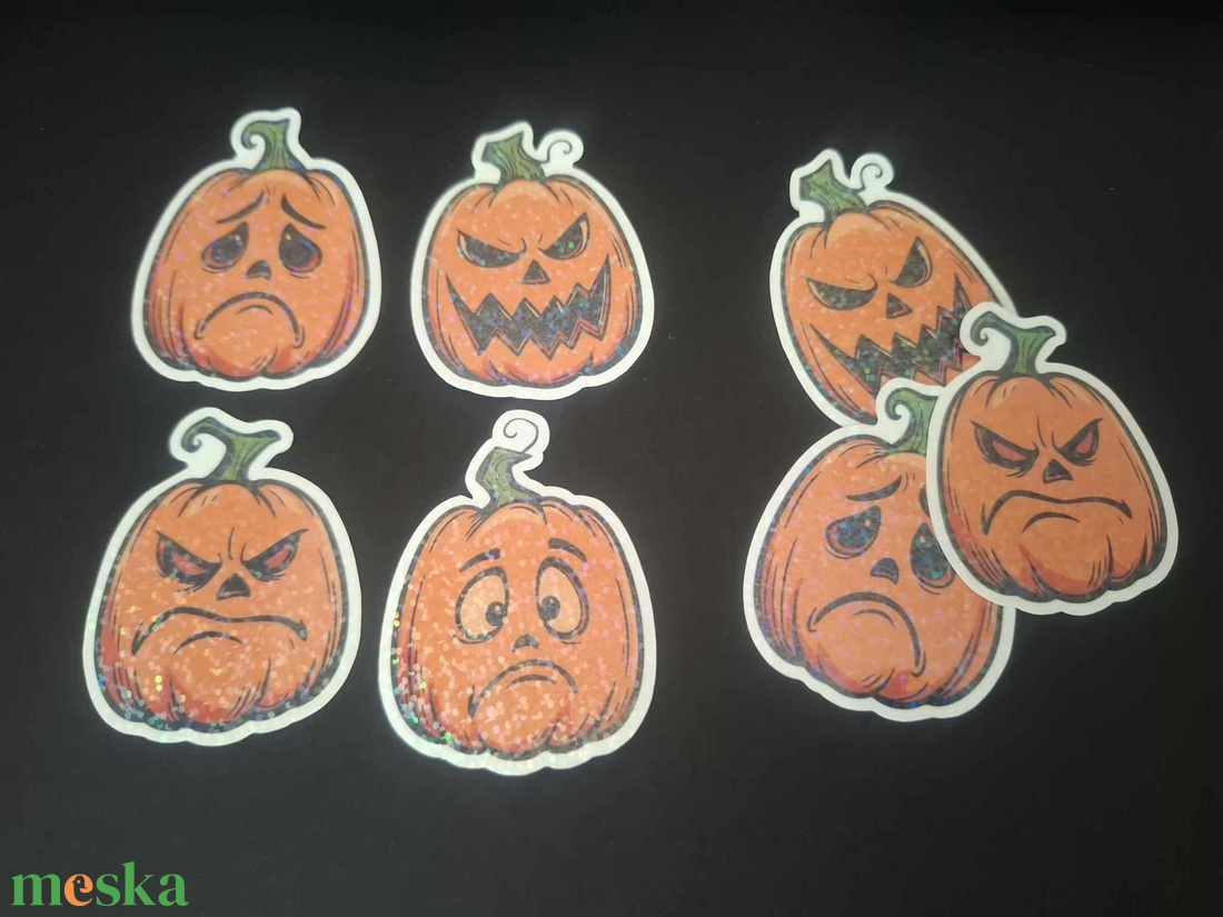 Halloweeni Tökös Matricák szett - otthon & életmód - papír, írószer - matrica, matrica csomag - Meska.hu