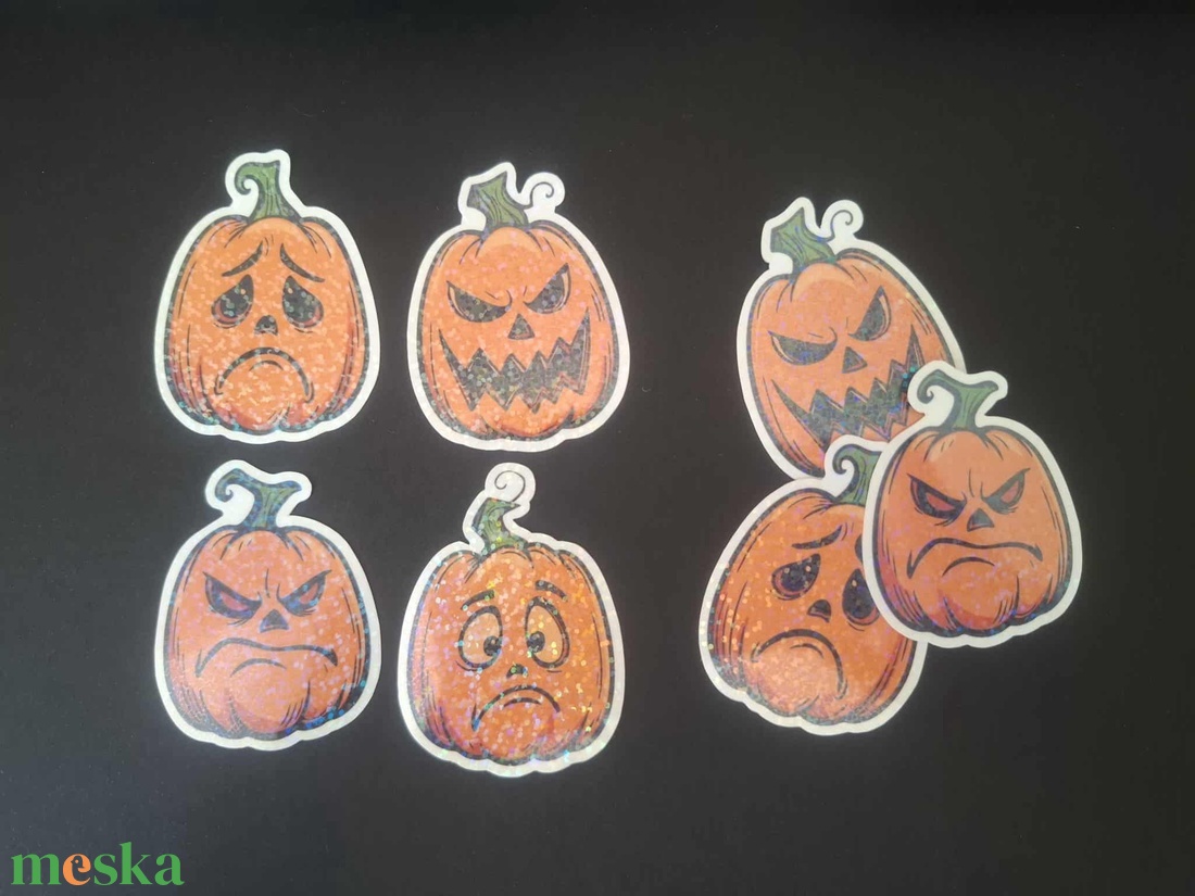 Halloweeni Tökös Matricák szett - otthon & életmód - papír, írószer - matrica, matrica csomag - Meska.hu