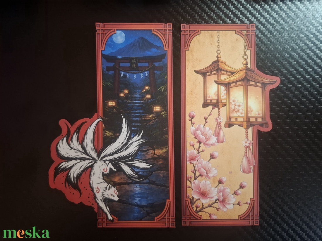 Japán stílusú könyvjelzők, részletgazdag grafikával - könyv & zene - könyvjelző - Meska.hu