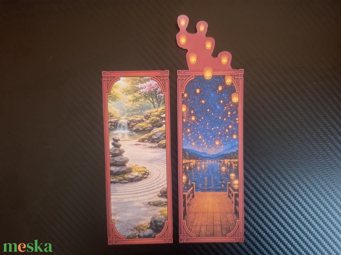 Japán stílusú könyvjelzők a nyugalom és természet ihlette grafikákkal - könyv & zene - könyvjelző - Meska.hu