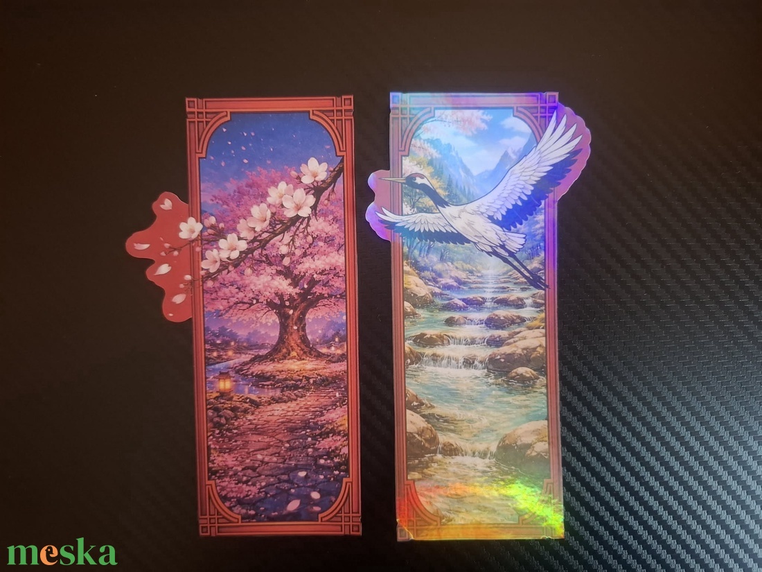 Japán stílusú könyvjelzők a nyugalom és természet ihlette grafikákkal - könyv & zene - könyvjelző - Meska.hu