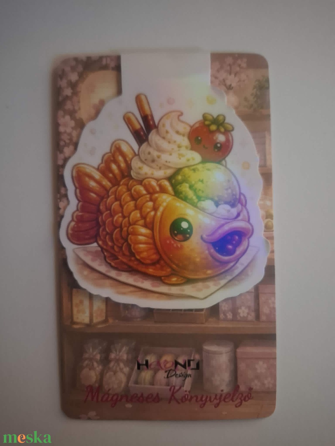 Mágneses könyvjelző - Taiyaki fagyival - könyv & zene - könyvjelző - Meska.hu