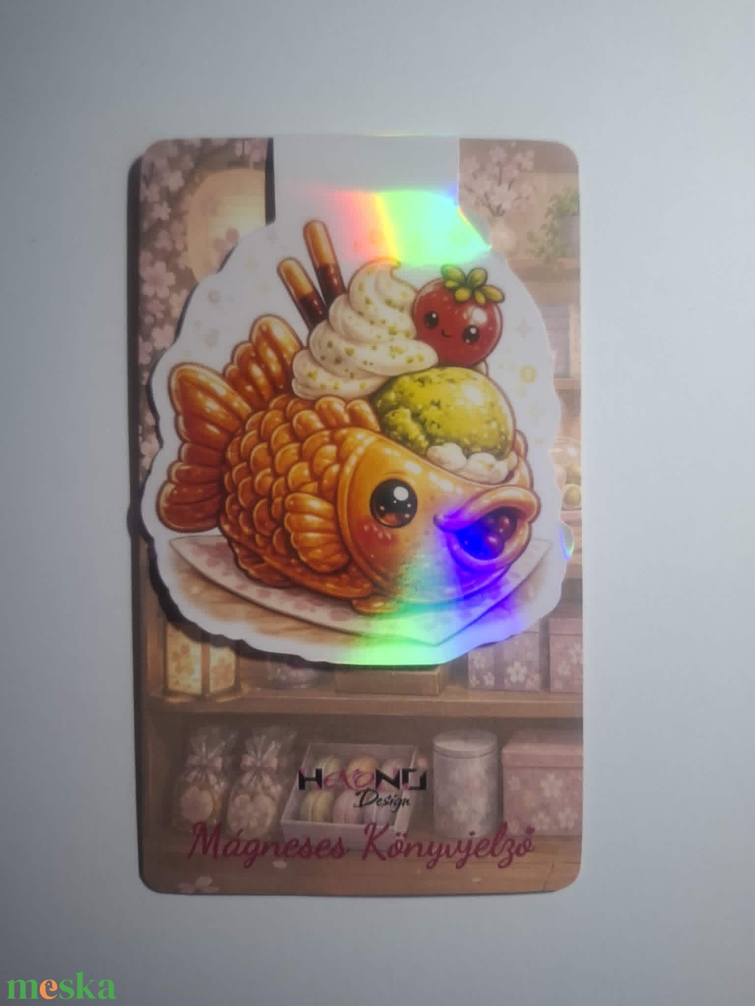 Mágneses könyvjelző - Taiyaki fagyival - könyv & zene - könyvjelző - Meska.hu