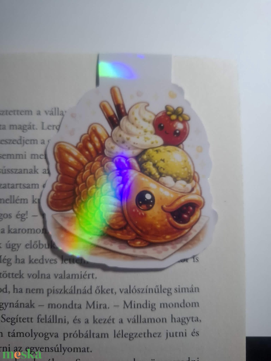 Mágneses könyvjelző - Taiyaki fagyival - könyv & zene - könyvjelző - Meska.hu