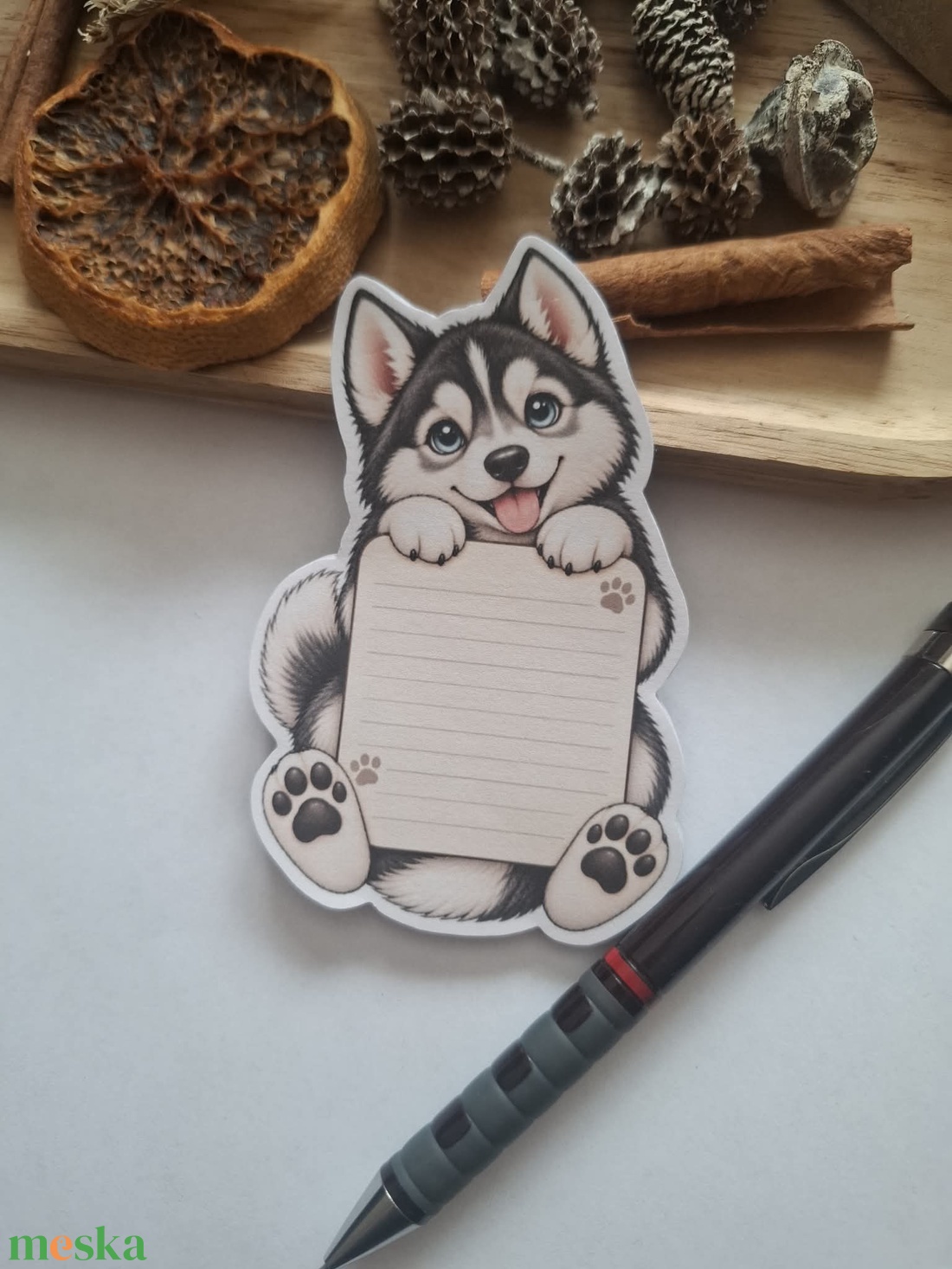 Kis pajtik cuki jegyzettömb - Husky - otthon & életmód - papír, írószer - jegyzetfüzet & napló - Meska.hu