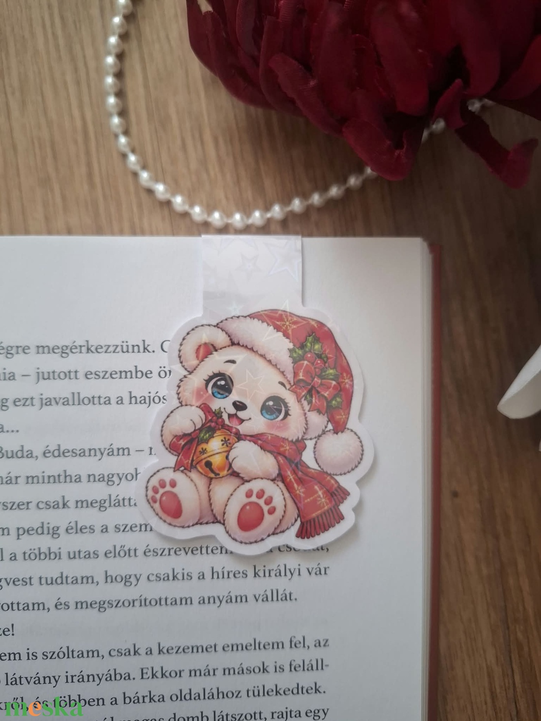 Karácsonyi jegesmaci mágneses könyvjelző - könyv & zene - könyvjelző - Meska.hu