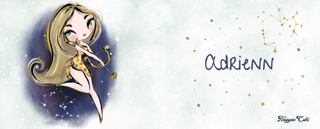 Személyre szabható - Szőke hajú Csini Nyilas lány mintás bögre - otthon & életmód - konyhafelszerelés, tálalás - tálalás - bögre & csésze - Meska.hu