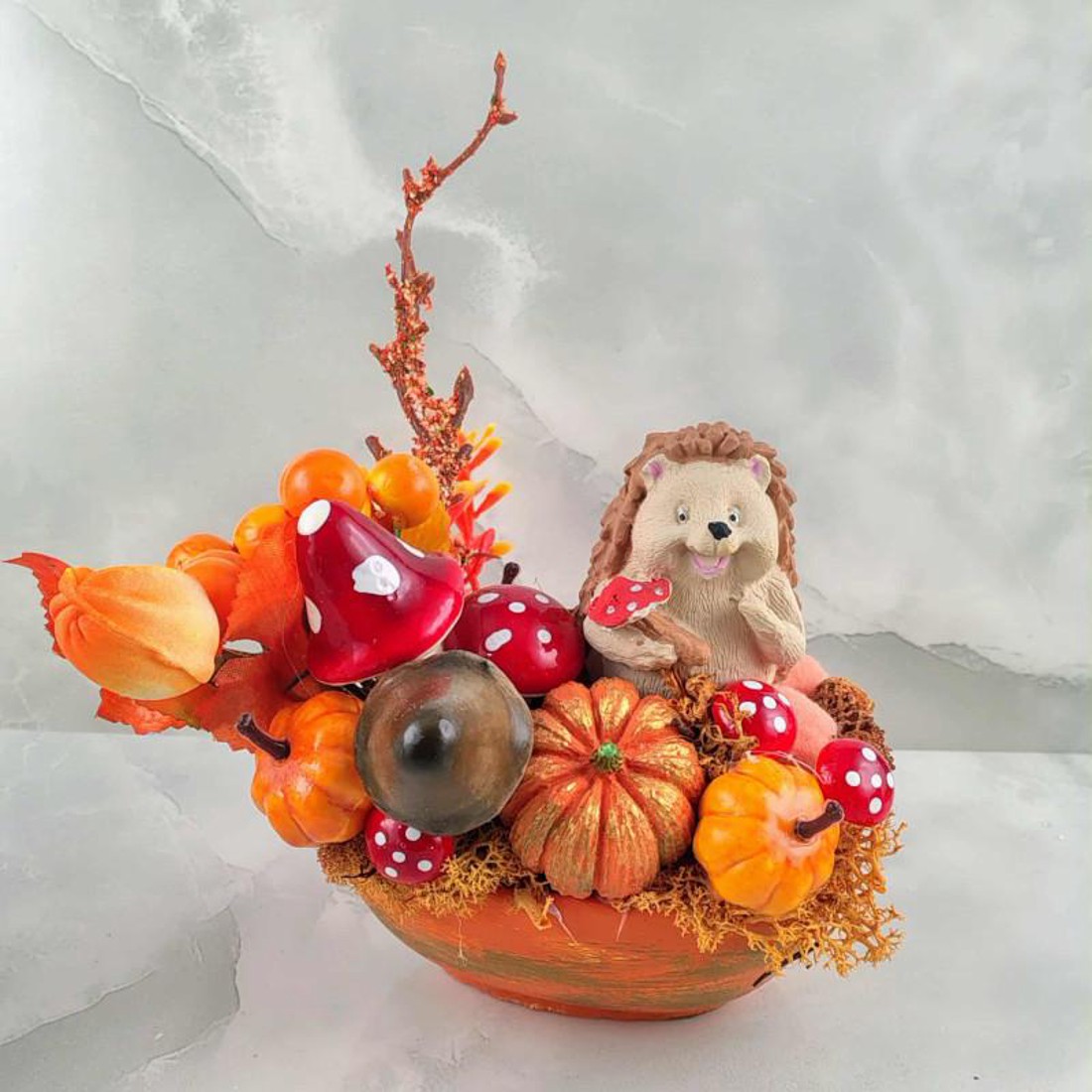 Őszi sünis asztaldísz 03 -  - Meska.hu