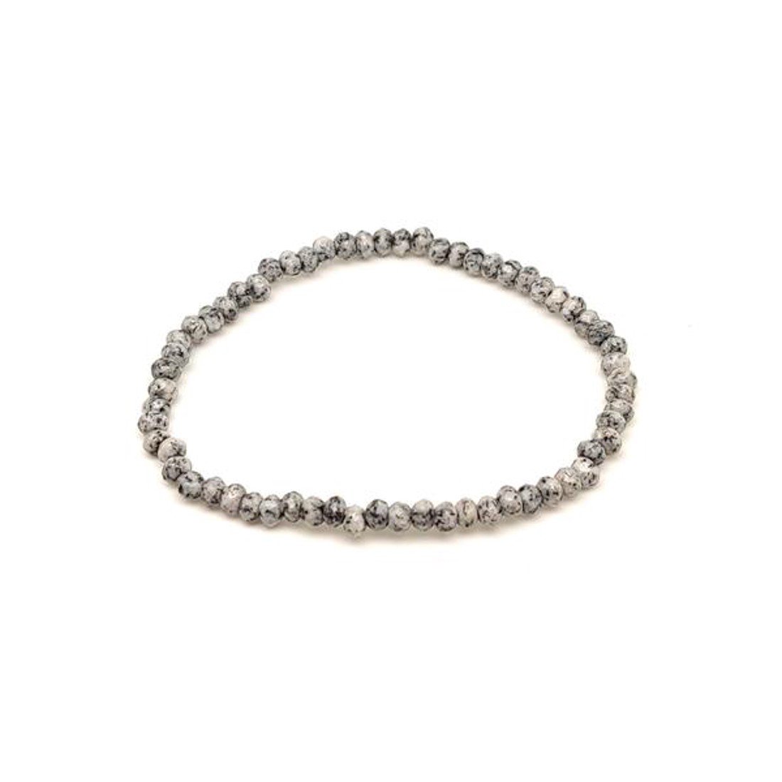 Achát tűz fazettált korong karkötő szürke 4�3 mm - ékszer - karkötő - ásványkarkötő - Meska.hu