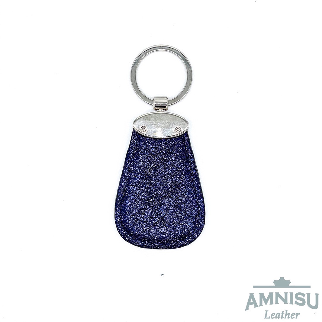 Metál sötétkék csepp alakú swarovski köves bőr kulcstartó H6008OK - táska & tok - kulcstartó & táskadísz - kulcstartó - Meska.hu