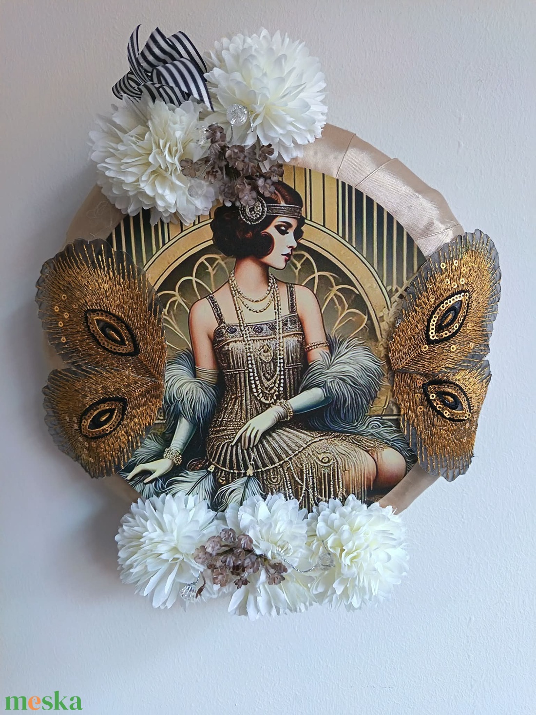 Kopogtató Gatsby stílusban - otthon & életmód - dekoráció - ajtó- és ablak dekoráció - ajtódísz & kopogtató - Meska.hu