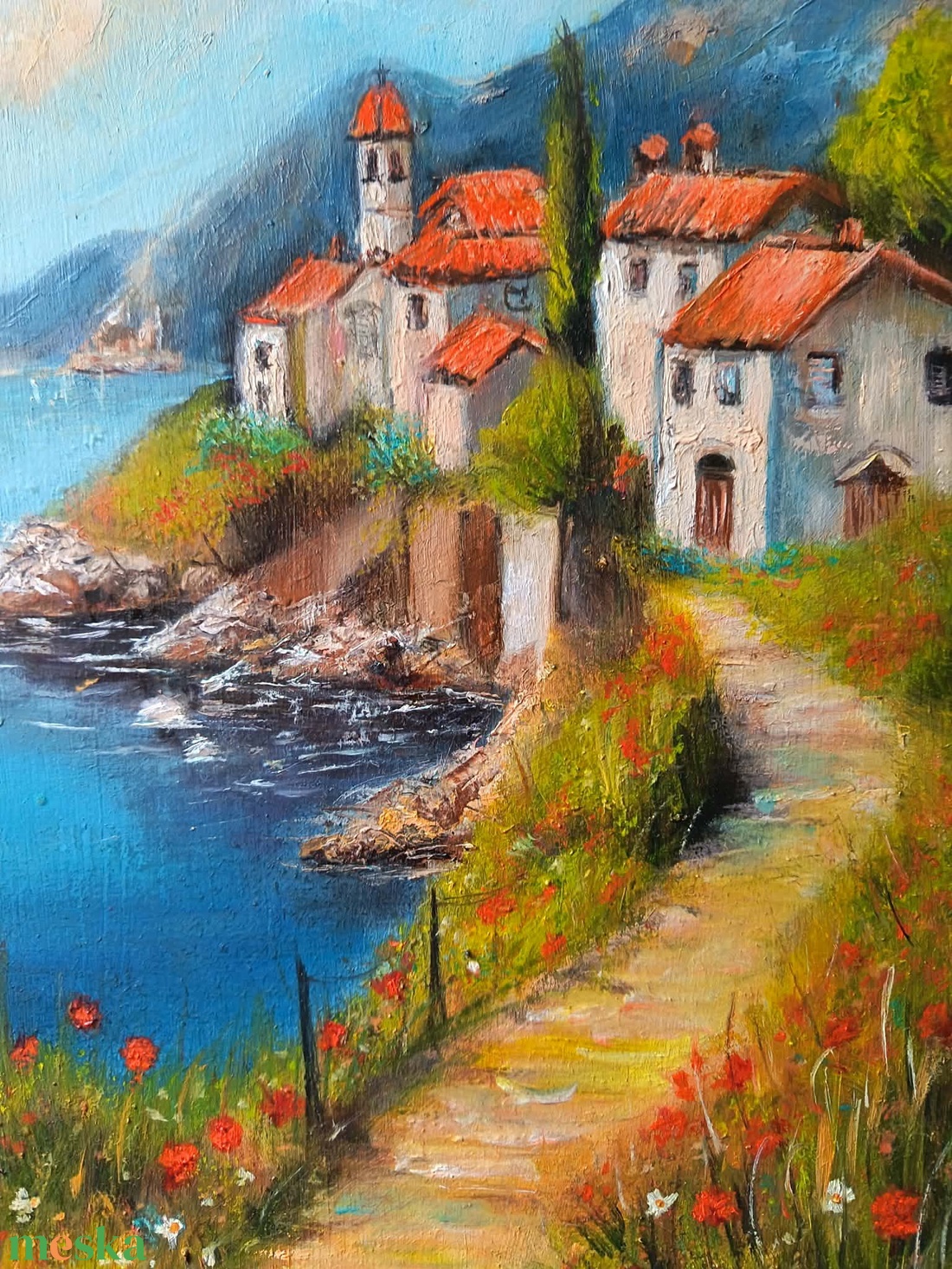 Parti sétány - művészet - festmény - olajfestmény - Meska.hu