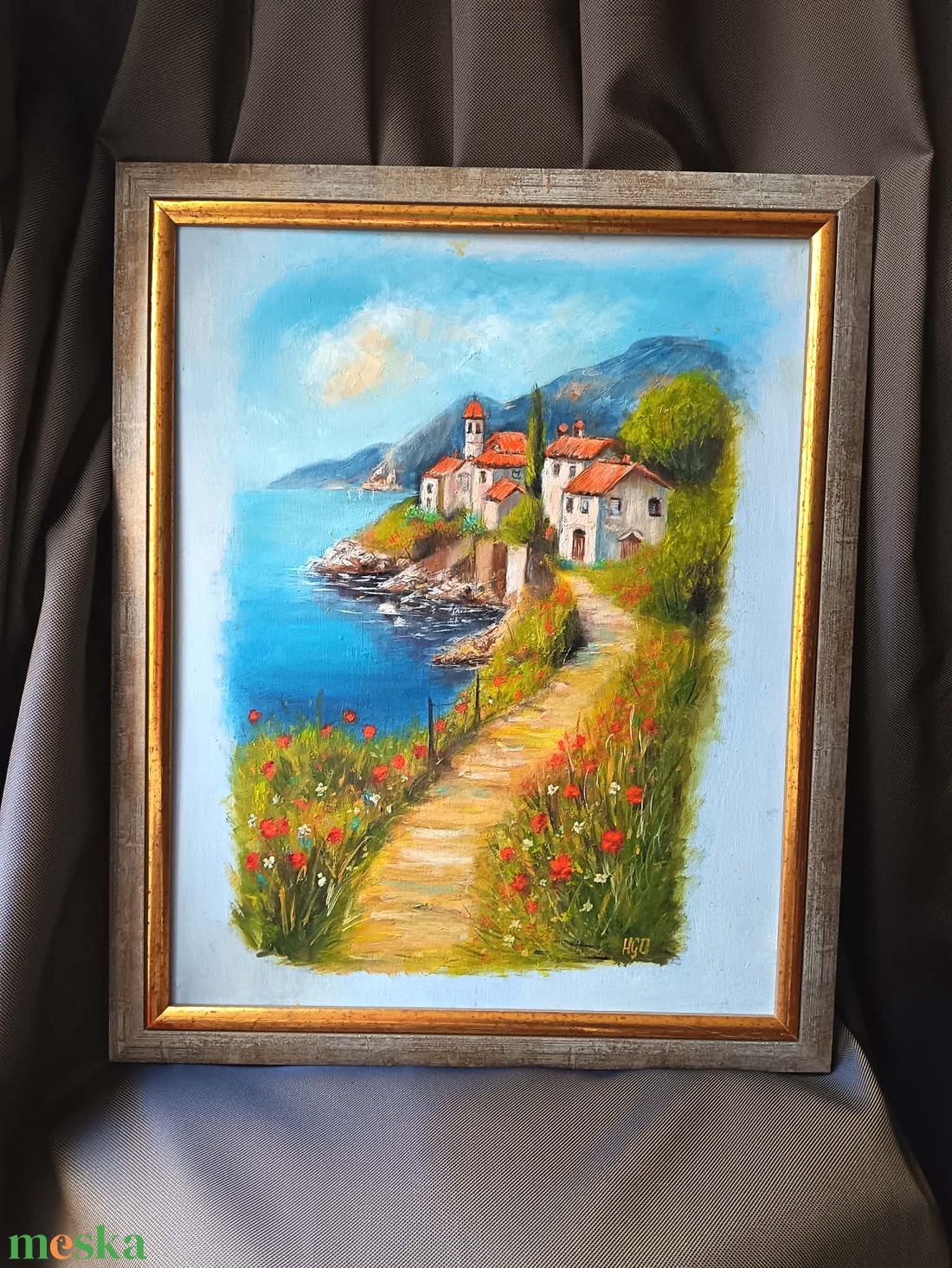 Parti sétány - művészet - festmény - olajfestmény - Meska.hu