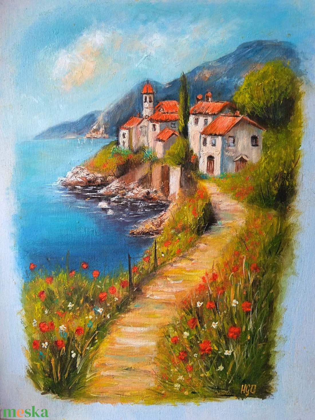 Parti sétány - művészet - festmény - olajfestmény - Meska.hu