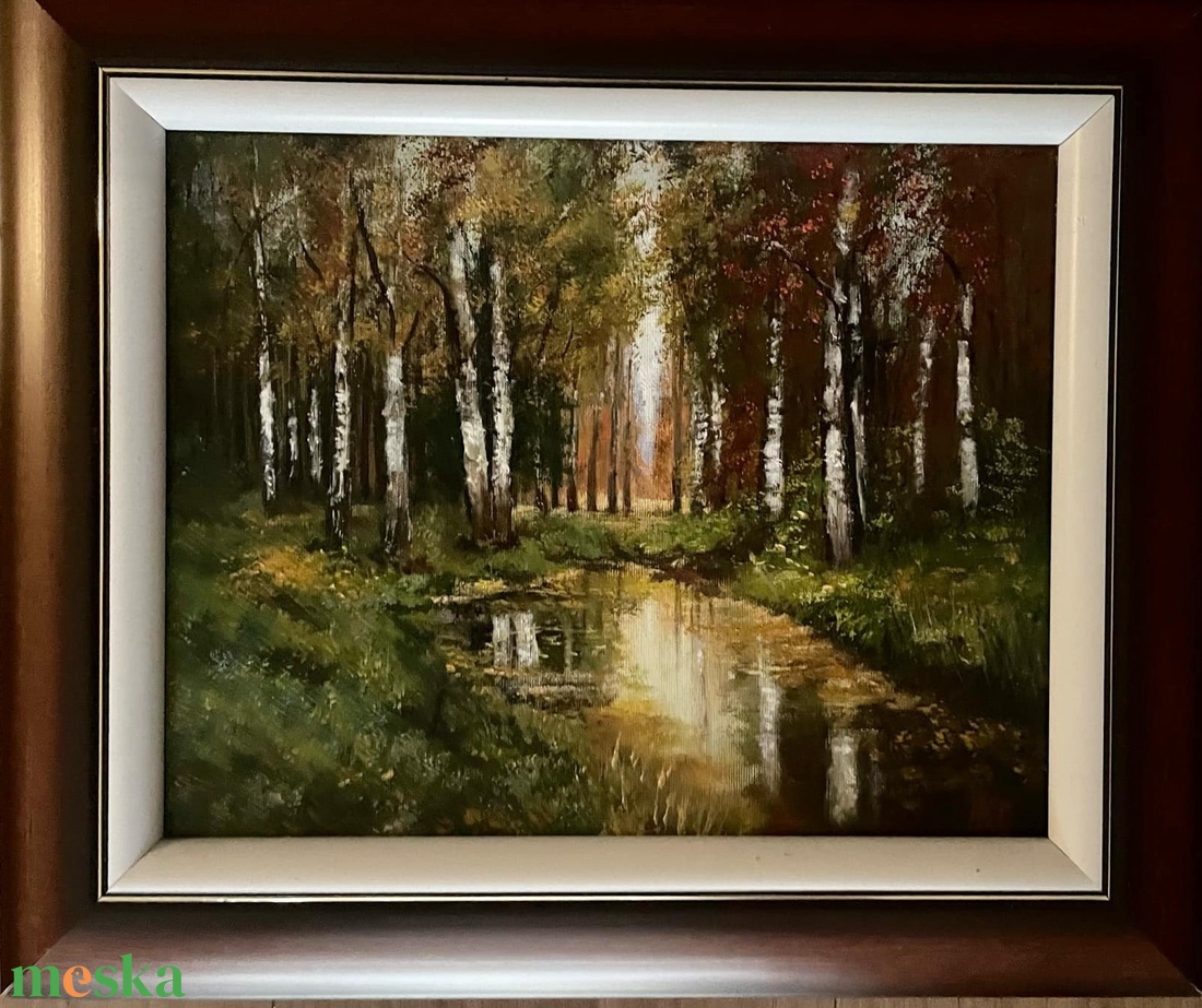 Nyírfa erdő olajfestmény - művészet - festmény - olajfestmény - Meska.hu