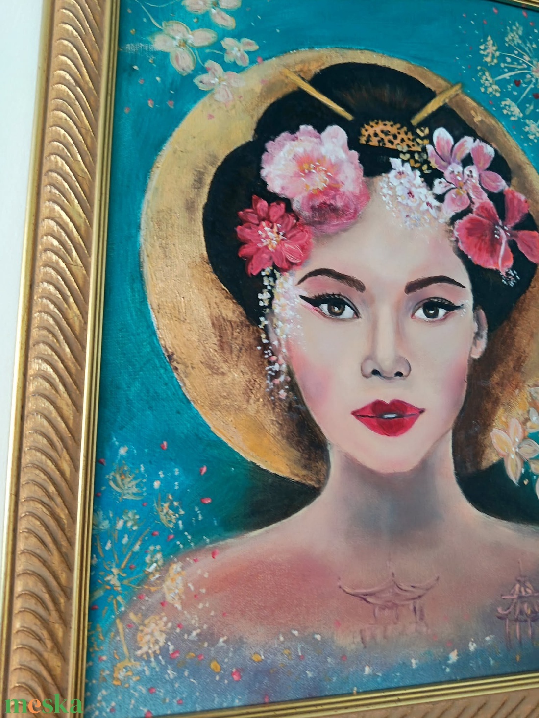Keleti szépség c. olajfestmény aranyszínű minőségi fakerettel - művészet - festmény - olajfestmény - Meska.hu