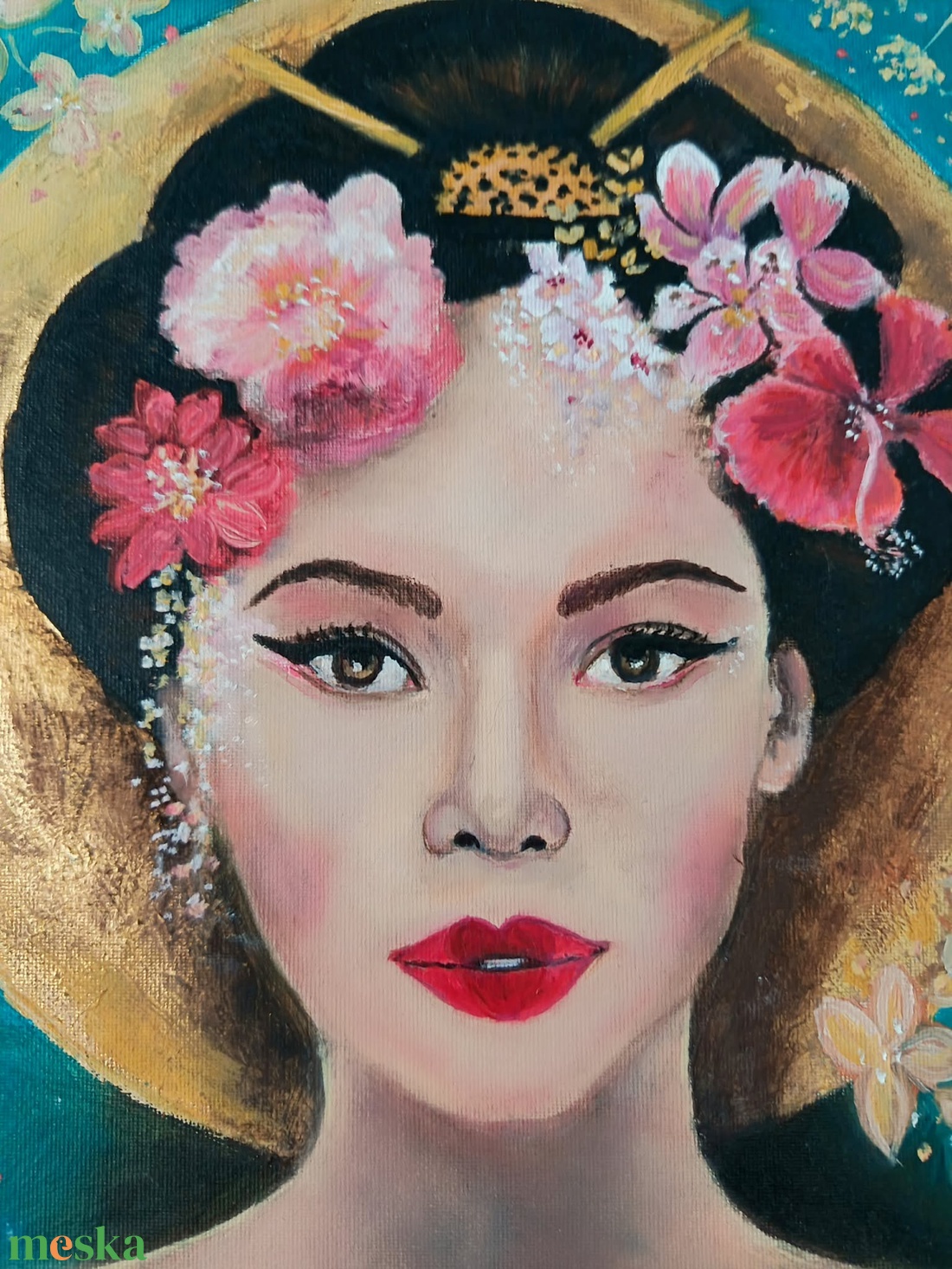 Keleti szépség c. olajfestmény aranyszínű minőségi fakerettel - művészet - festmény - olajfestmény - Meska.hu
