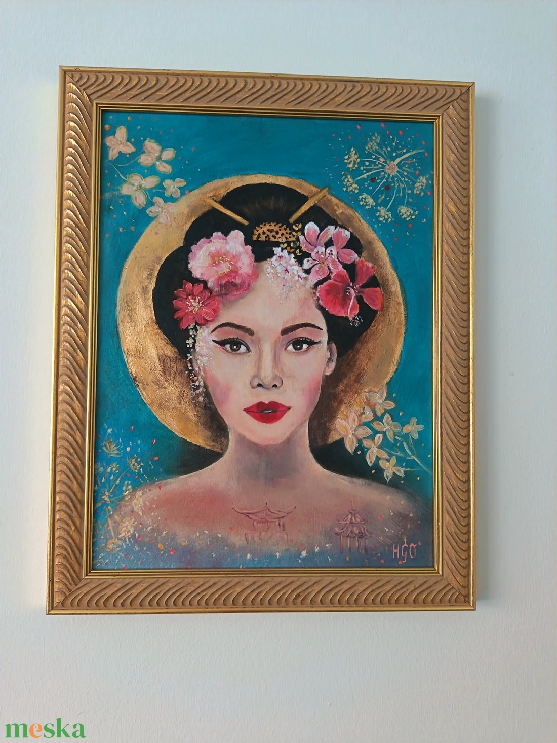 Keleti szépség c. olajfestmény aranyszínű minőségi fakerettel - művészet - festmény - olajfestmény - Meska.hu