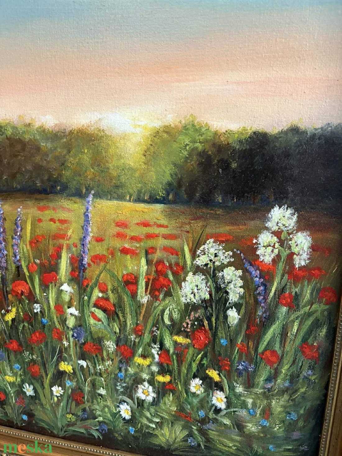 Pipacsos napfelkelte - művészet - festmény - olajfestmény - Meska.hu