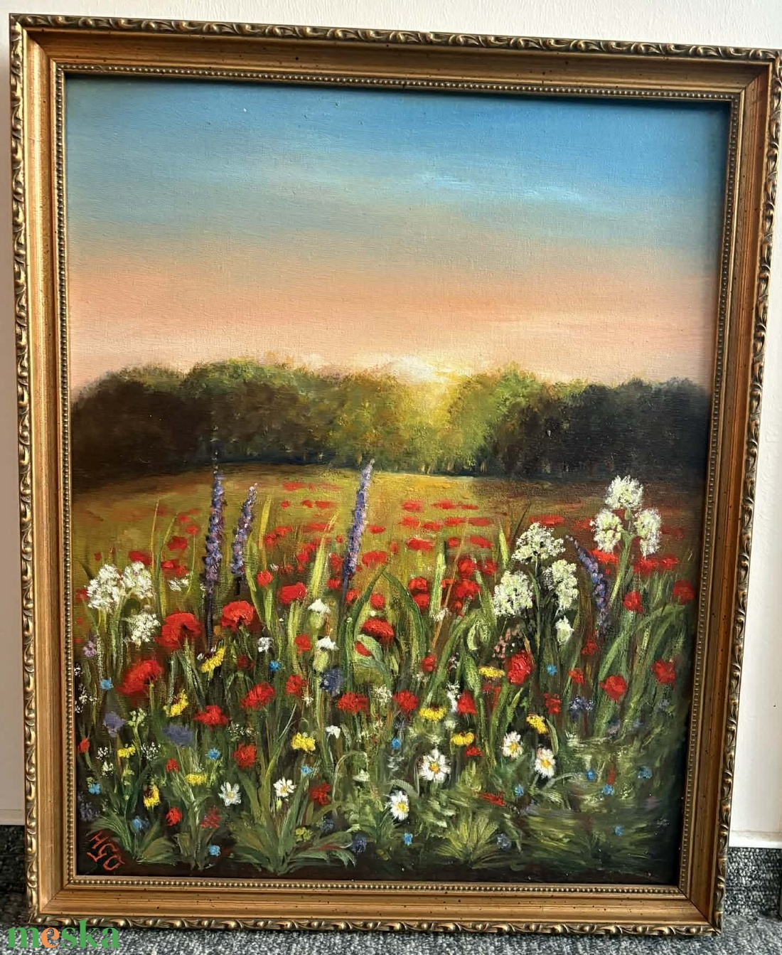 Pipacsos napfelkelte - művészet - festmény - olajfestmény - Meska.hu