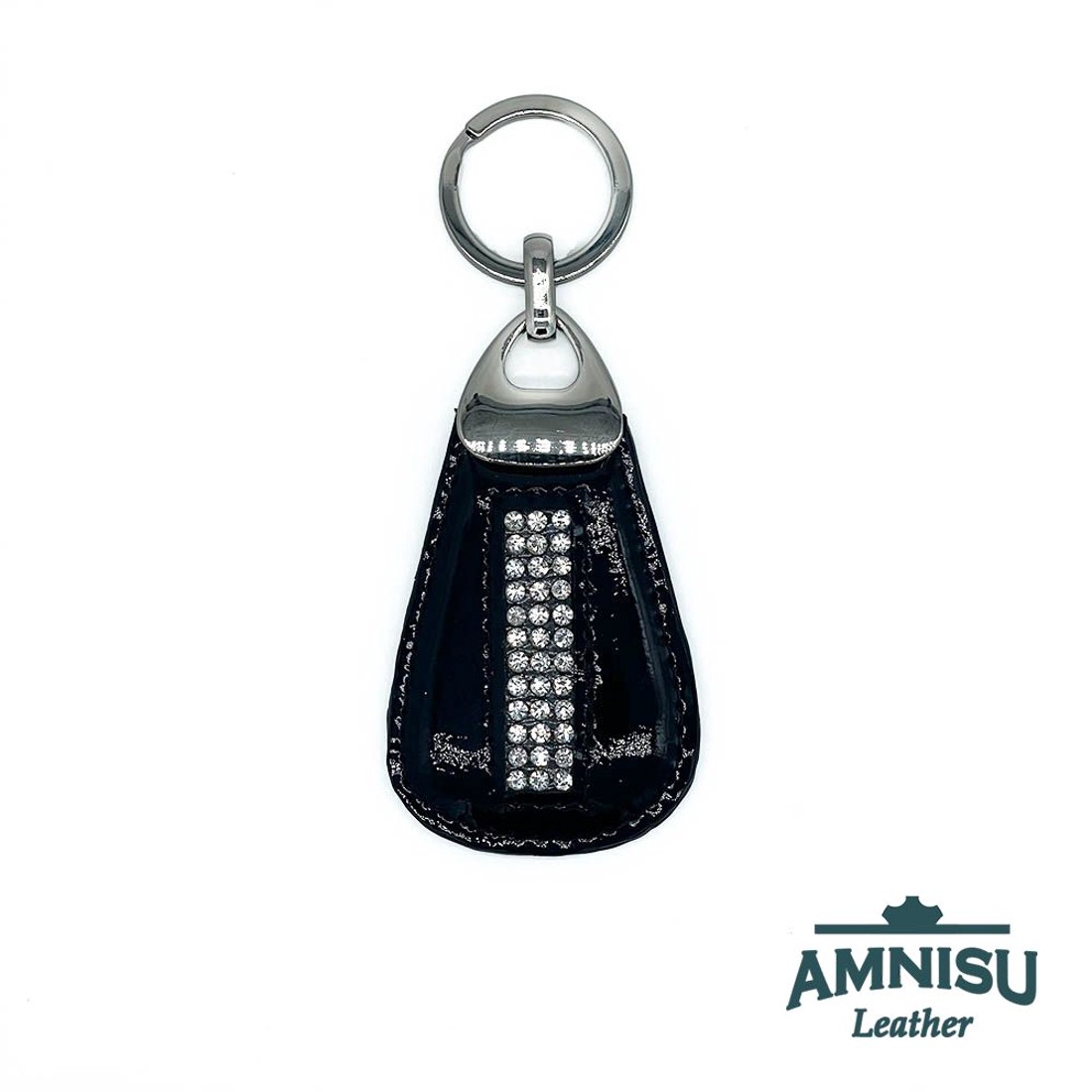 Fekete lakk csepp alakú kristály köves kulcstartó H8002 -  - Meska.hu