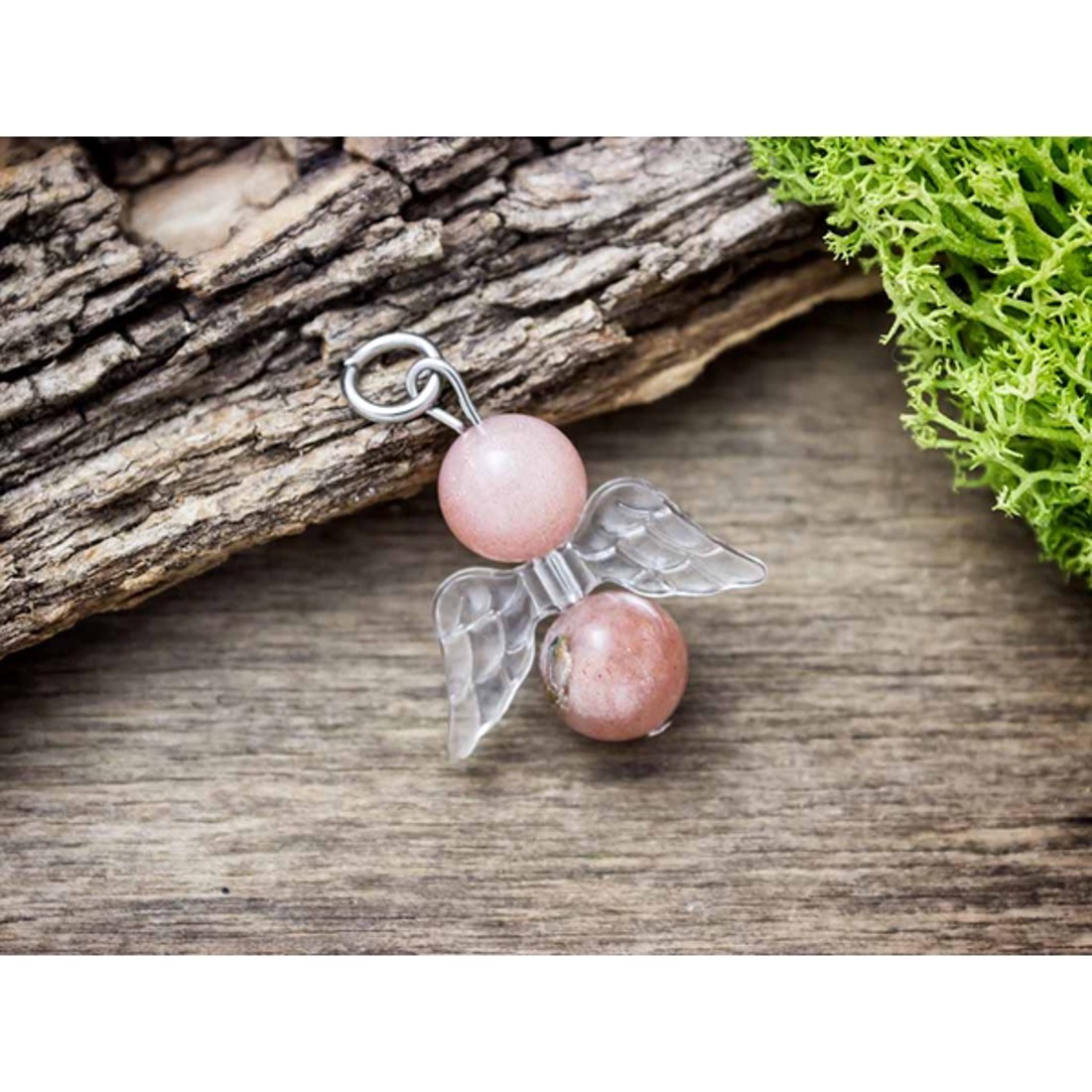 Lelkesedés angyal napkő ásvány medál - ékszer - nyaklánc - medál - Meska.hu