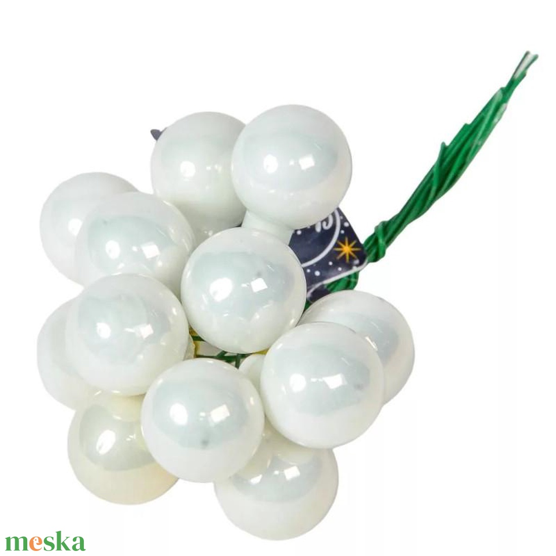 Üveggömb pick 2 cm - téli fehér - fényes 12 db - kellékek & szerszámok - dekorációs kellékek - üveggömb pick - Meska.hu