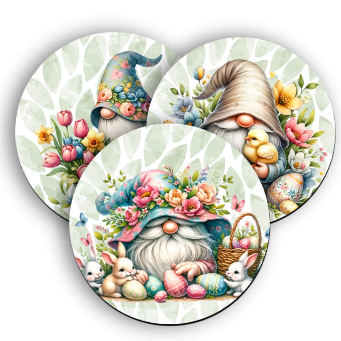 3 db cuki húsvéti manó kör alakú alátét szett (#22) -  - Meska.hu