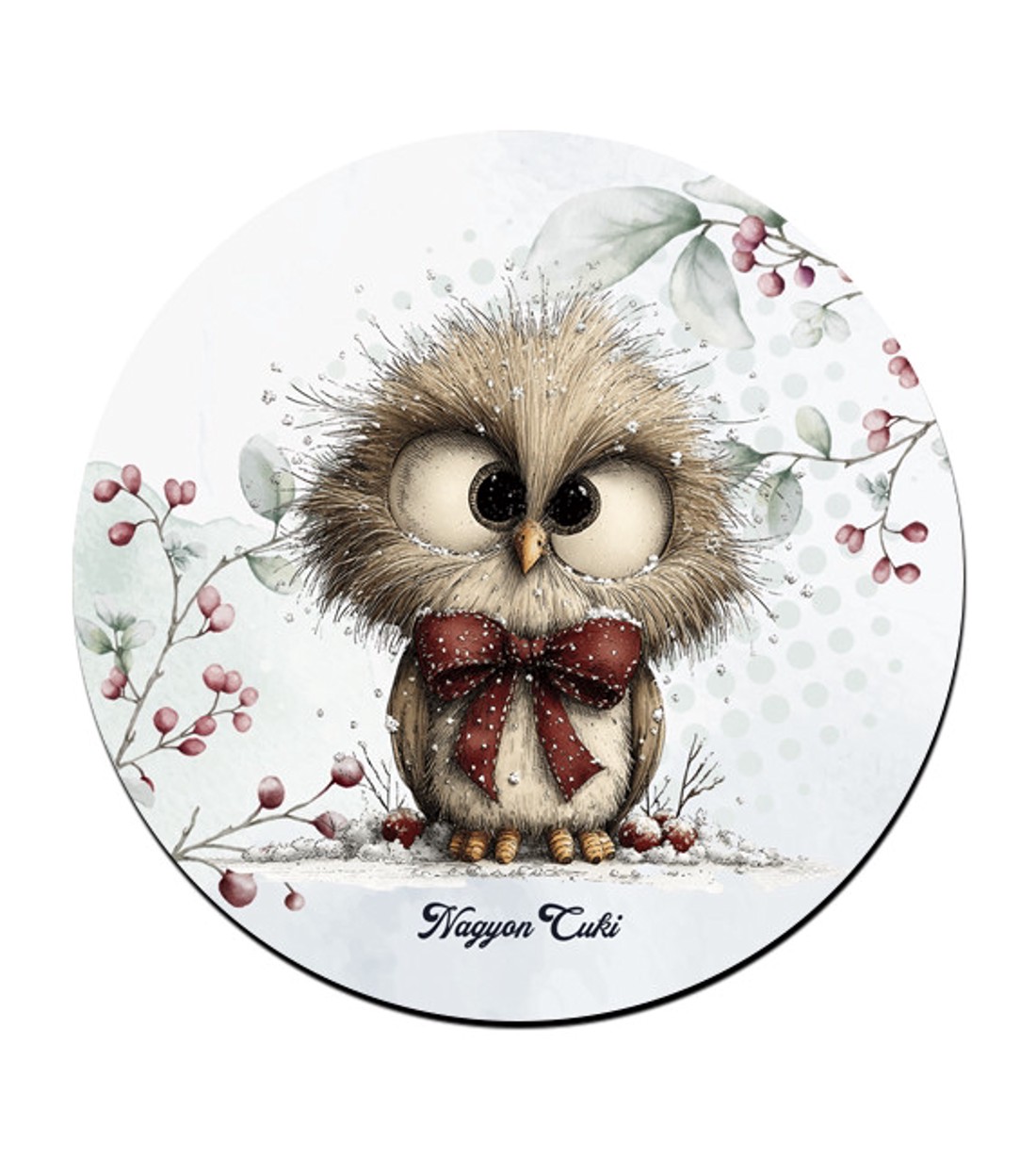 Cuki téli bagoly nagy masnival mintás pohár alátét -  - Meska.hu