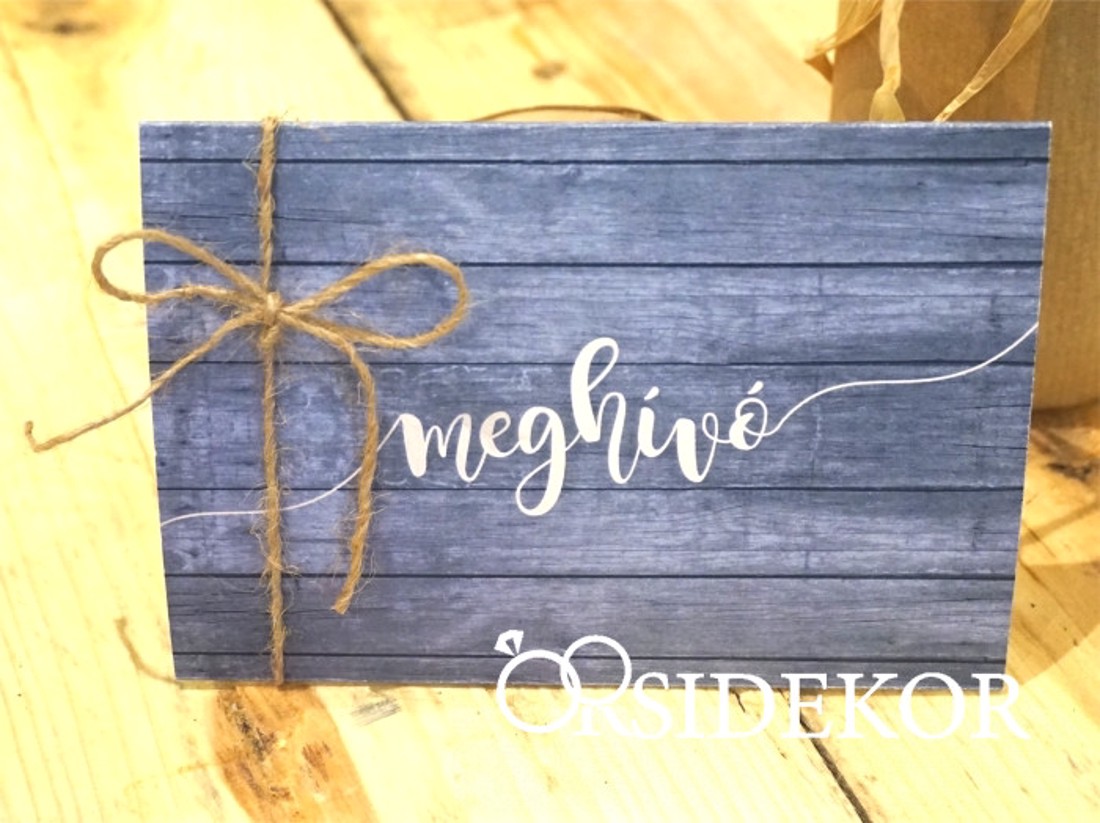 Fa hatású esküvői meghívó spárgával - esküvő - meghívó & kártya - meghívó - Meska.hu