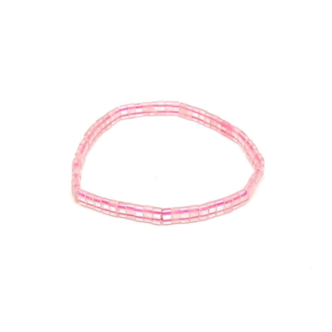 Rózsakvarc téglalap szemes karkötő 5x3mm - ékszer - karkötő - ásványkarkötő - Meska.hu