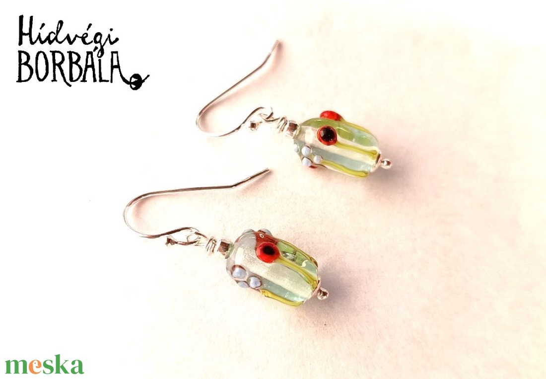 NYÁRI RÉTEKEN, lámpagyöngy fülbevaló - ékszer - fülbevaló - lógó fülbevaló - Meska.hu