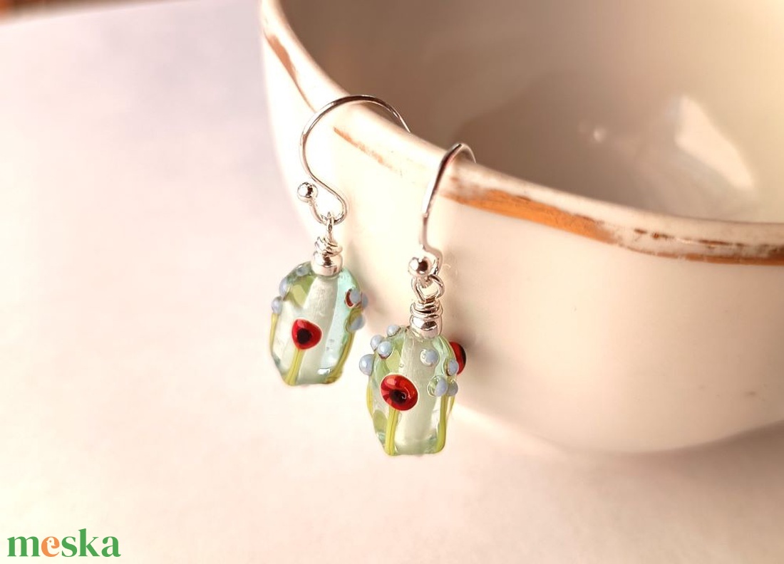 NYÁRI RÉTEKEN, lámpagyöngy fülbevaló - ékszer - fülbevaló - lógó fülbevaló - Meska.hu