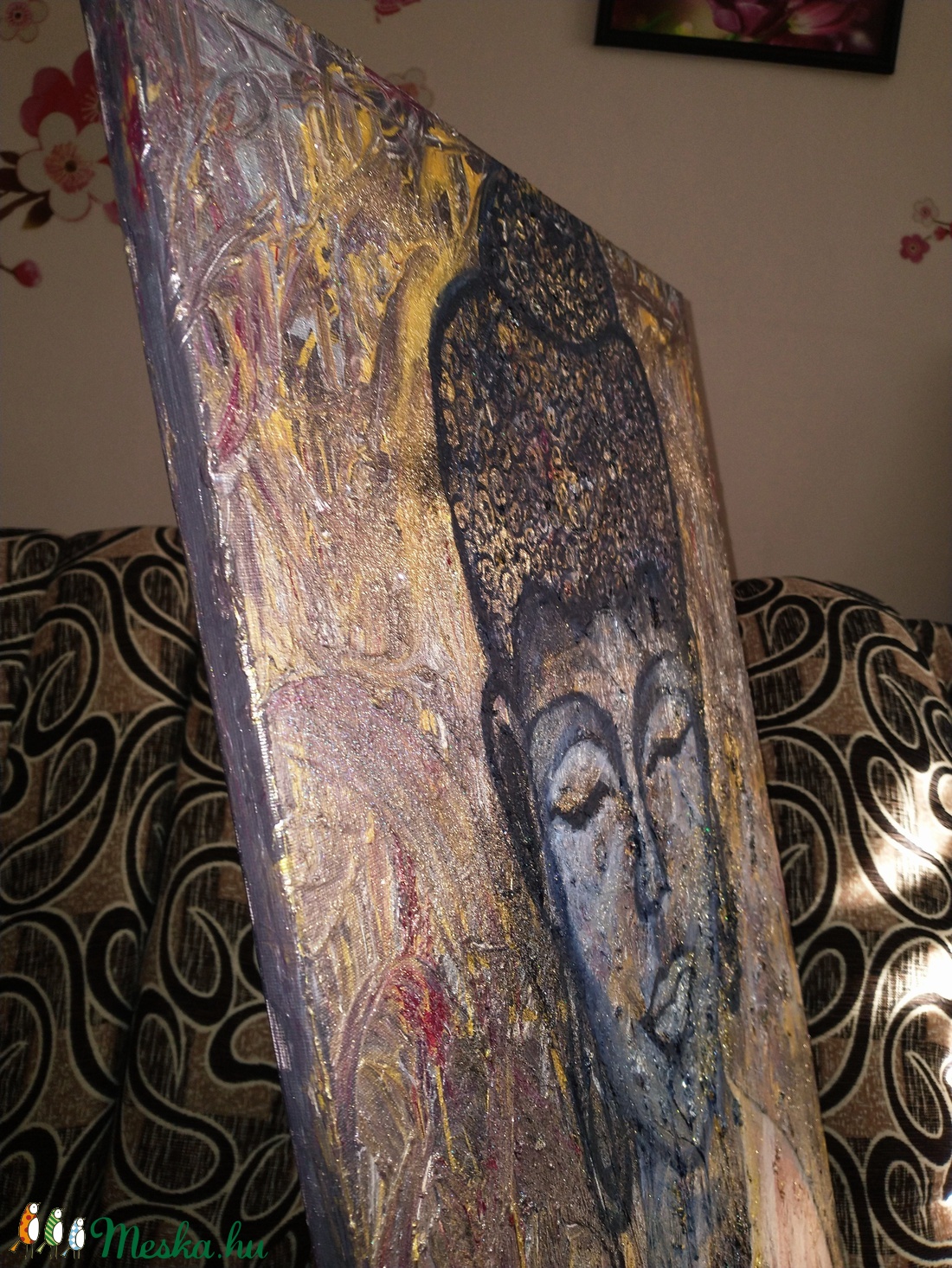 70X50cm 3D akril Buddha festmény - művészet - festmény - akril - Meska.hu