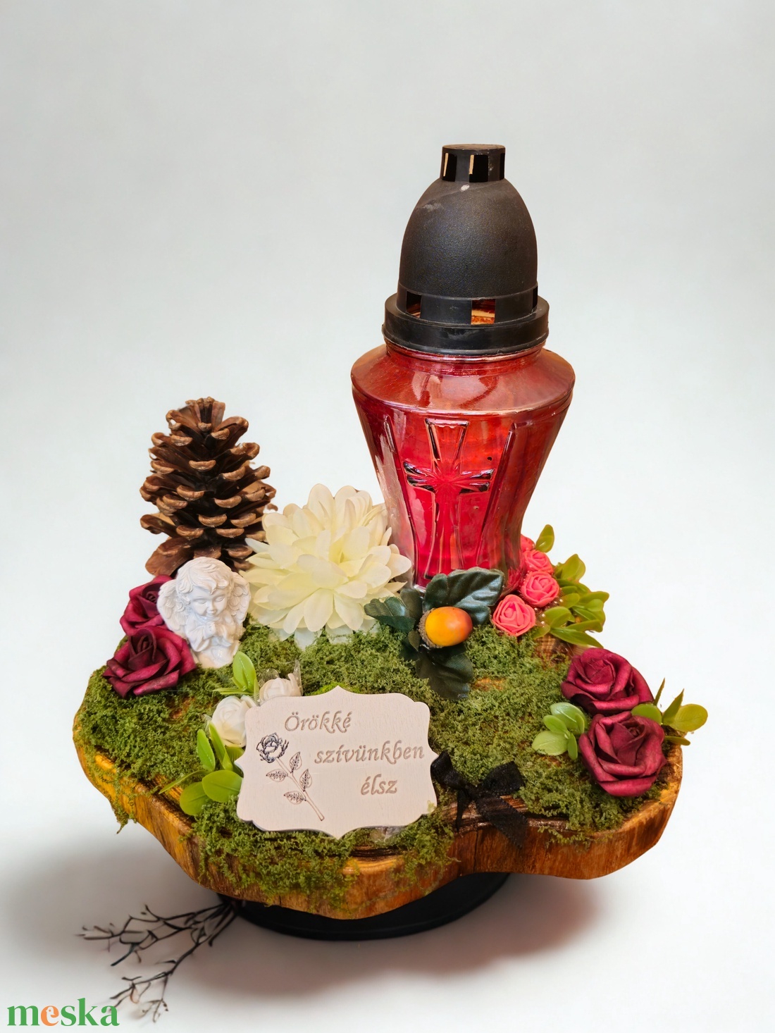 Mindszenteki sírdísz/ kegyeleti dísz  - otthon & életmód - vallás - temetkezési tárgy - sírkoszorú, kegyeleti koszorú - Meska.hu