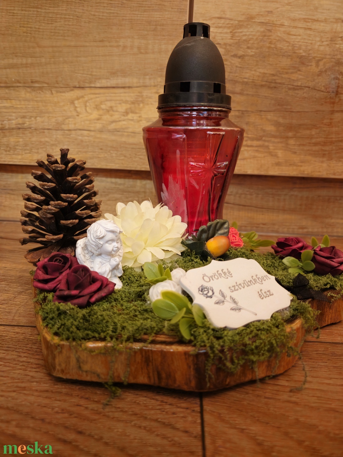 Mindszenteki sírdísz/ kegyeleti dísz  - otthon & életmód - vallás - temetkezési tárgy - sírkoszorú, kegyeleti koszorú - Meska.hu