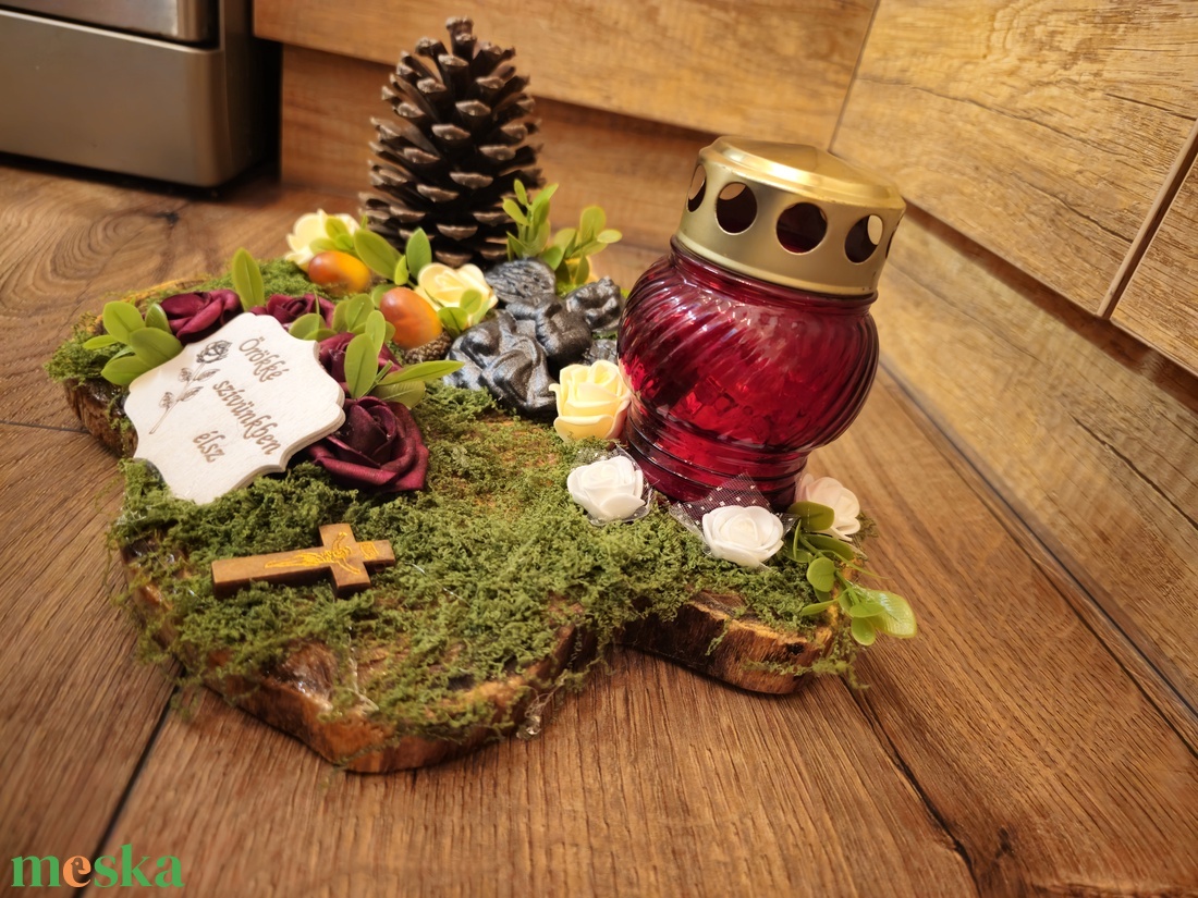 Mindszenteki sírdísz/ kegyeleti dísz  - otthon & életmód - vallás - temetkezési tárgy - sírkoszorú, kegyeleti koszorú - Meska.hu