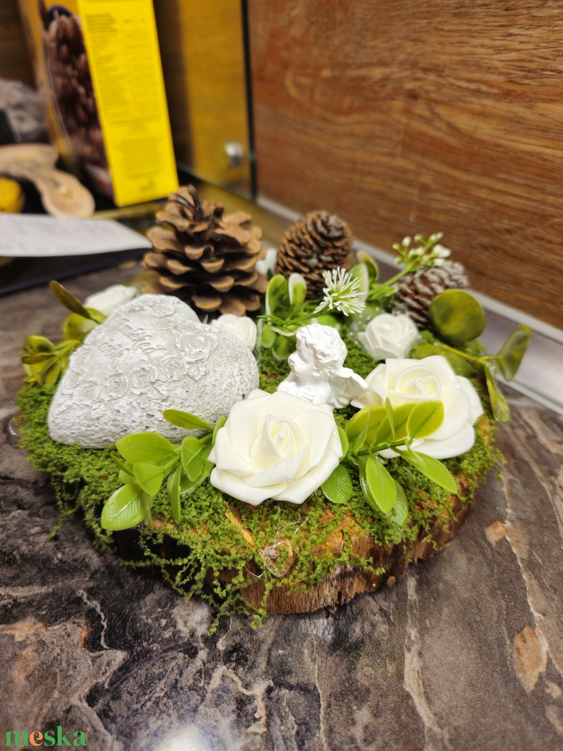 Mindszenteki sírdísz/ kegyeleti dísz  - otthon & életmód - vallás - temetkezési tárgy - sírkoszorú, kegyeleti koszorú - Meska.hu