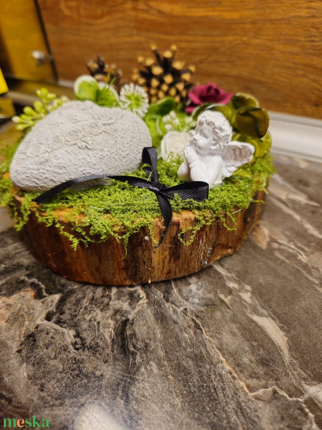 Mindszenteki sírdísz/ kegyeleti dísz  - otthon & életmód - vallás - temetkezési tárgy - sírkoszorú, kegyeleti koszorú - Meska.hu