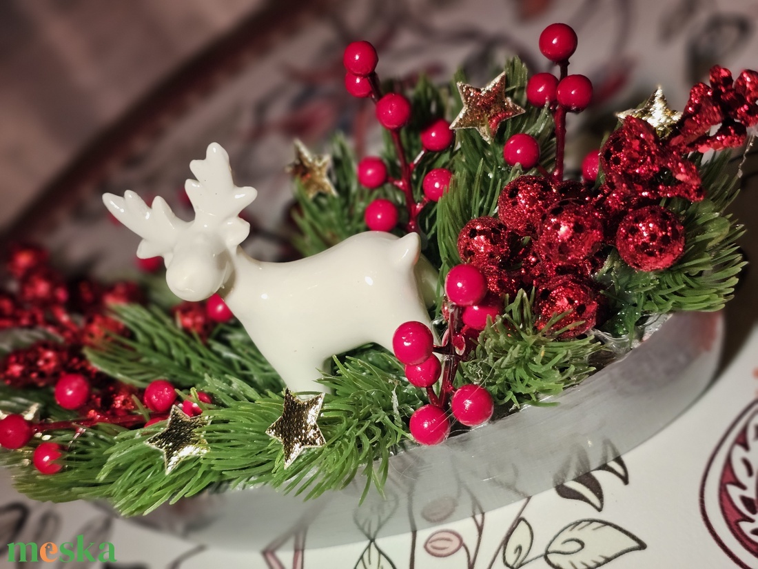 Karácsonyi asztaldísz - karácsony - karácsonyi lakásdekoráció - karácsonyfadíszek - Meska.hu