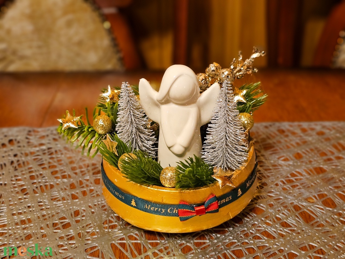 Karácsonyi asztaldísz  - karácsony - karácsonyi lakásdekoráció - ünnepi asztaldekoráció - Meska.hu