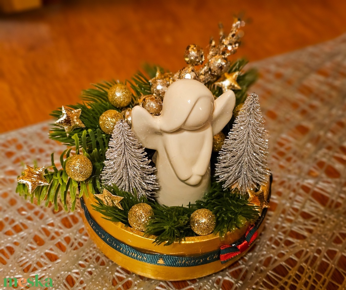 Karácsonyi asztaldísz  - karácsony - karácsonyi lakásdekoráció - ünnepi asztaldekoráció - Meska.hu