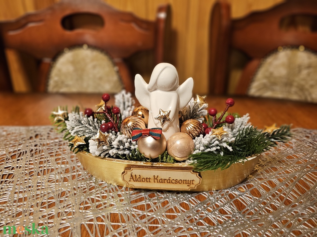 Karácsonyi asztaldísz  - karácsony - karácsonyi lakásdekoráció - ünnepi asztaldekoráció - Meska.hu